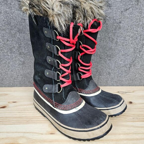 Sorel Joan of Arctic Black Winter Snow Fur Boots - Picture 2 of 11